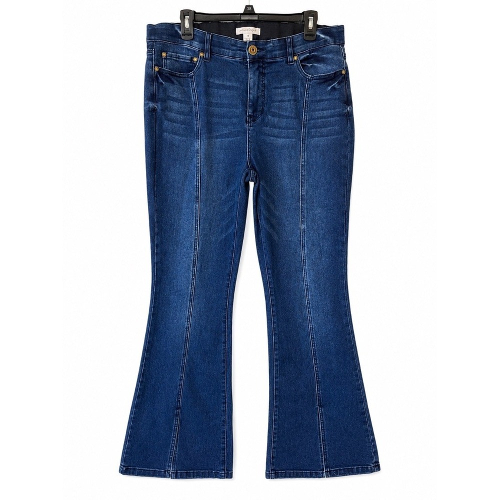 Aveology Womens Blue Flare‎ Jeans Bootcut Denim Front Seam Size 18